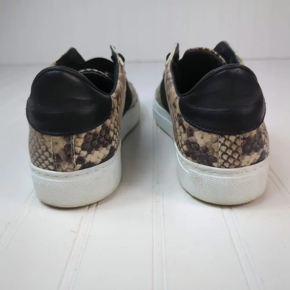 M.Gemi Snake Print Leather Low Top Fashion Sneaker 40